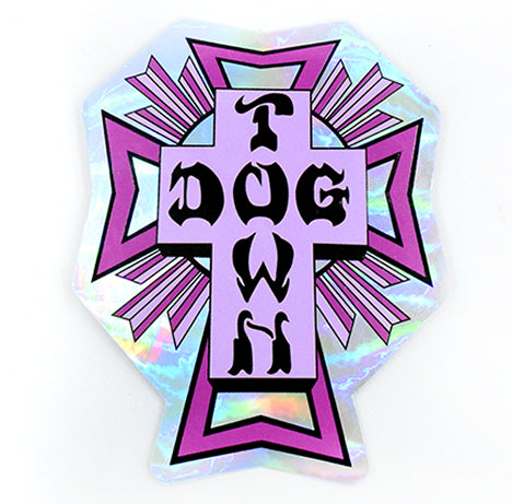 Dogtown 80s Cross Logo Holographic Sticker