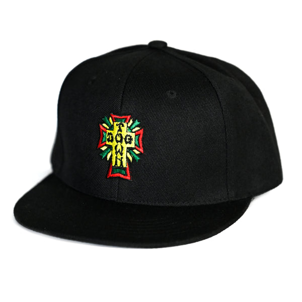 Cross Logo Color Rasta Snapback Hat