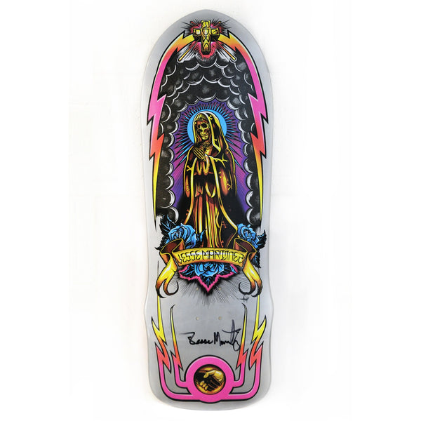 Limited SIgned Dogtown Jesse Martinez Silver Metallic Guadalupe Handshake 1987 Deck 10" x 30.25"