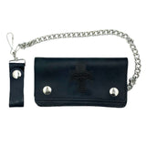 Dogtown Vintage Cross Large Leather Chain Wallet With Belt Loop