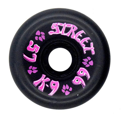 K-9 80s Street Wheels - 57mm x 99a - Black (Set of 4)