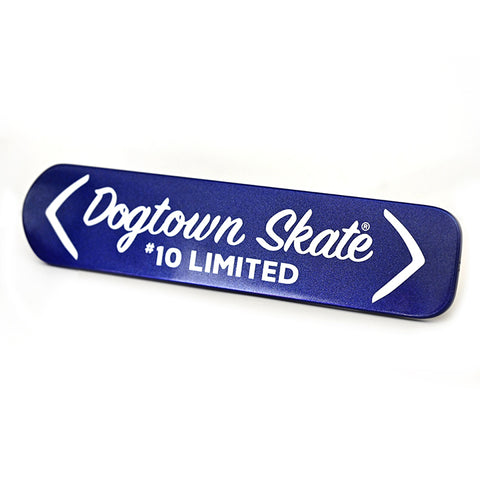 Dogtown Skate #10 Limited skateboard deck with blue background and white text