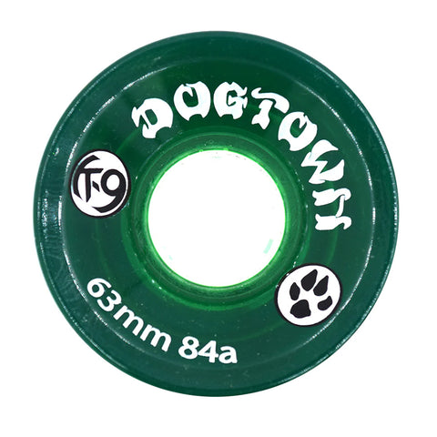 K-9 Premium Cruiser Wheels - 63mm x 84a - Clear Green (Set of 4)