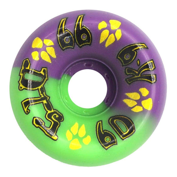 K-9 80s Wheels - 60mm x 99a - Neon Green / Neon Purple (Set of 4)