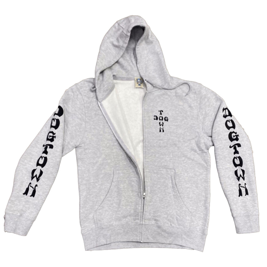 Dogtown Cross Logo Zip Hooded Sweatshirt w/ Sleeveprint
