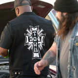 Dogtown Cross Logo Denim Vest - Black