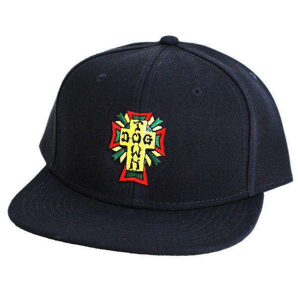 Dogtown Cross Logo Rasta Snapback Hat