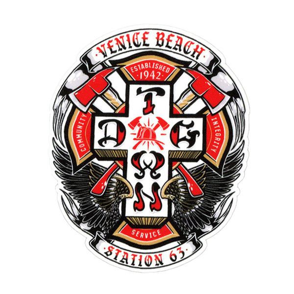 Dogtown x Venice Fire Dept #63 - 4" Sticker