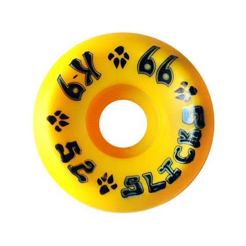 K-9 Slicks Wheels - 52mm x 99a - Lemon Drop Yellow (Set of 4)