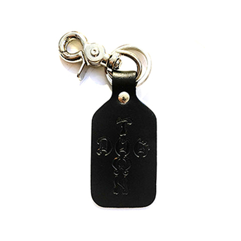 Dogtown Cross Letters Leather Clip-on Keychain