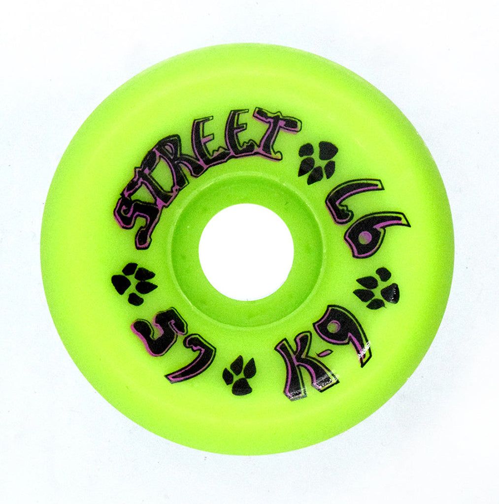 K-9 80s Street Wheels - 57mm x 97a - Lime Green