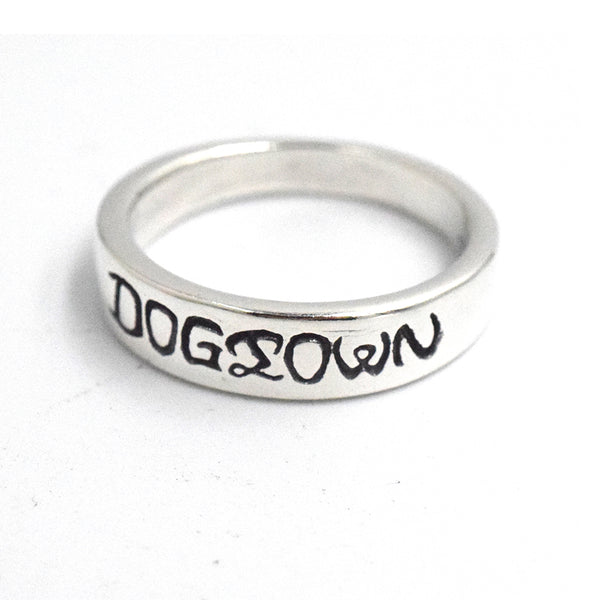 Dogtown Ese Script Silver Ring